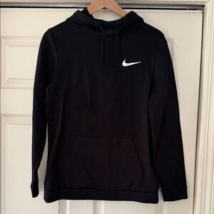 Nike Men’s Black Crewneck Hoodie with White Swoosh